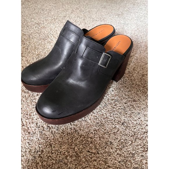 Lucky Brand Women's Odibell Leather Platform Clog sz 12M - Picture 1 of 9